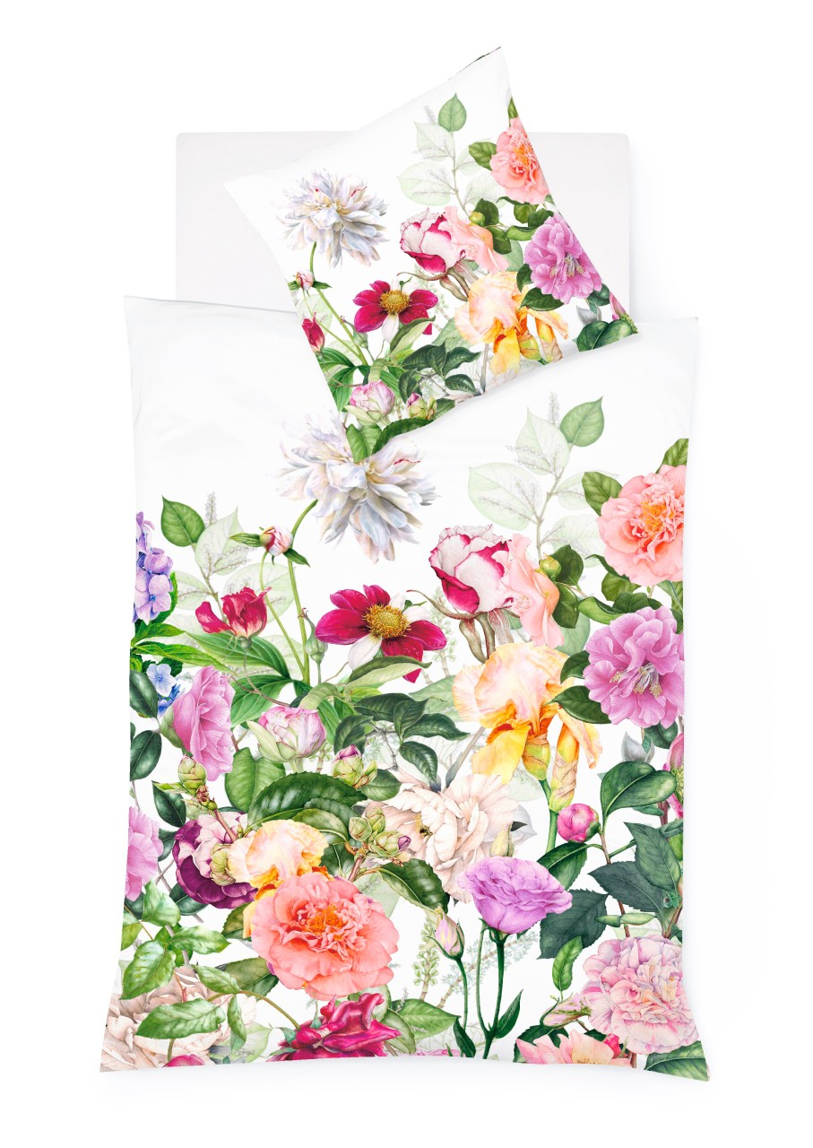 Fleuresse Mako-Satin Bettwäsche 155x220 Rosen Blütenmeer Sommer bunt 114273-09 von Fleuresse