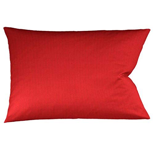 fleuresse Bügelfreier Kissenbezug mit Nadelzug, 40x80 cm, 100% Baumwolle, rot von fleuresse