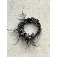 Schwarzer Minikranz - Moderner Bauernhaus Dekor-Blumengeschenk Floral-10, 5 cm Kranz -Schwarzer Hortensienkranz von FleursDeSimone