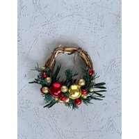 Weihnachts-Minikranz-4 "'mini Weihnachtskranz-Verzierung von FleursDeSimone