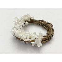 Weißer Minikranz -Florales Geschenk Floral-4'' Kranz -Weiße Hortensie von FleursDeSimone