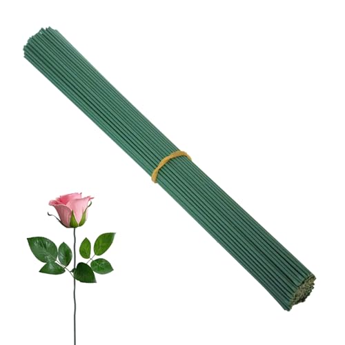 Flewdart 120pcs blumendraht grün 30cm x 2mm, floristendraht stäbe 2 mm, floristik draht stab für Wrapping Blumensträuße und floralen Handwerken (120, 30cmx2mm) von Flewdart