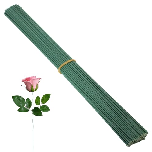 Flewdart 150pcs blumendraht grün 40cm x 2mm, floristendraht stäbe 2 mm, floristik draht stab für Wrapping Blumensträuße und floralen Handwerken(150, 40cmx2mm) von Flewdart