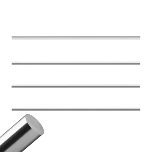 Flewdart 4pcs Edelstahlstäbe 6mm X250mm, Edelstahl Stäbe 304 Rundstäbe Edelstahl Stange, Stainless Steel Solid Winding Rod Stahlstange Für Diy Handwerk Modellauto Flugzeug (4, 6x250mm) von Flewdart