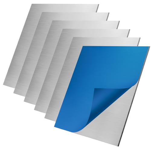 Flewdart 12pcs Aluminium Platte sheet 150 x 150 x 0.5mm mit Schutzfolie, aluminiumblech aluminium blech 0,5mm für Modellbau, DIY, Industrie, wärmebehandelbar (12, 150x150x0.5mm) von Flewdart