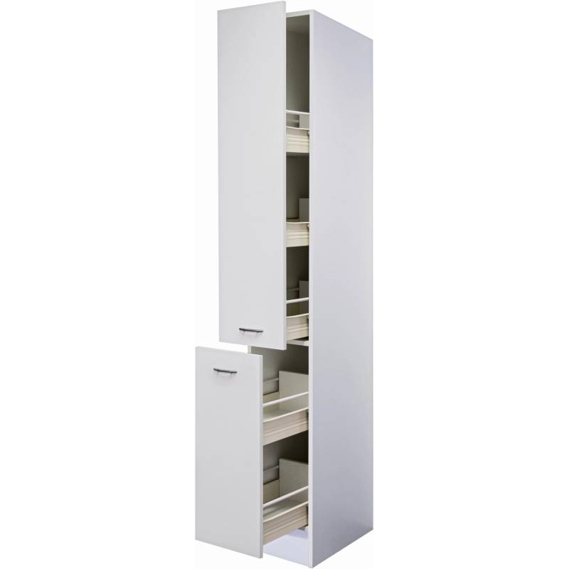 Flex-Well Classic Apothekerschrank Wito 200 cm x 30 cm x 57 cm Weiß von Flex-Well Classic