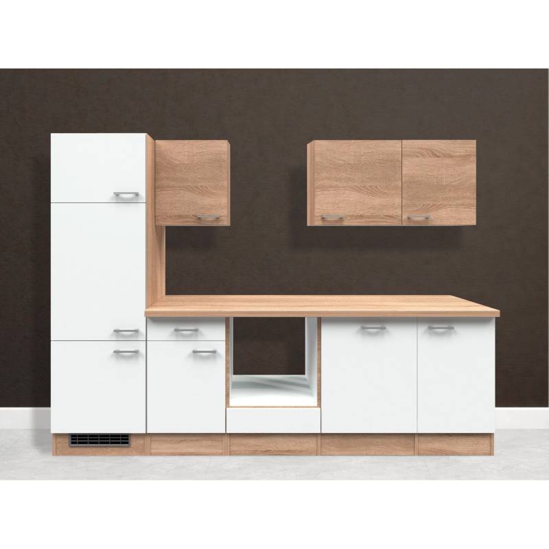 Flex-Well Classic Küchenzeile Florida 280 cm ohne E-Geräte Sonoma Eiche-Weiß von Flex-Well Classic
