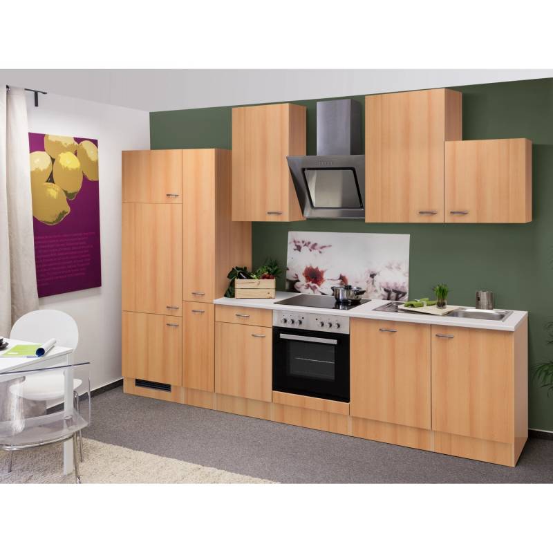 Flex-Well Classic Küchenzeile Nano 310 cm Buche Nachbildung von Flex-Well Classic