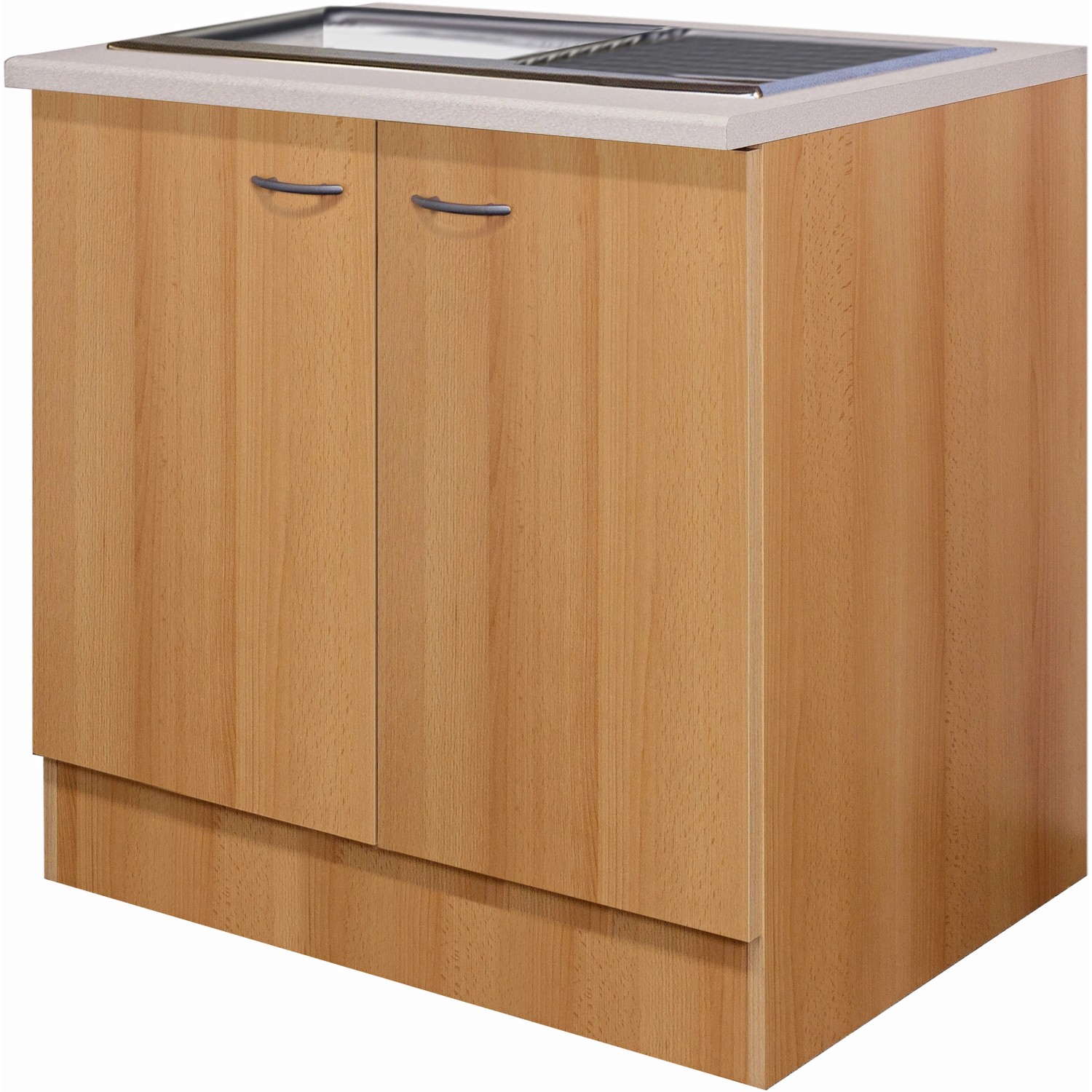 Flex-Well Classic Spülenunterschrank Nano 100 cm Buche Nachbildung von Flex-Well Classic