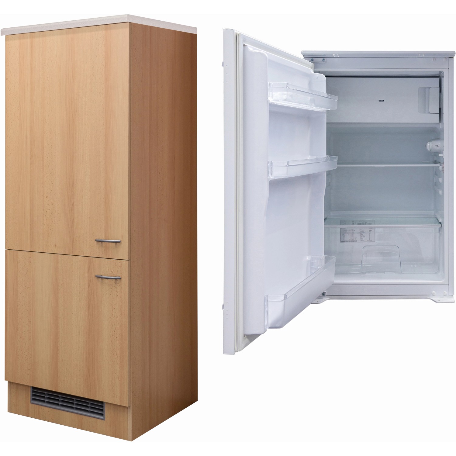 Flex-Well Exclusiv Kühlschrank-Umbau Nano mit Kühlschrank PKM KS 120.4A+ EB von Flex-Well Classic