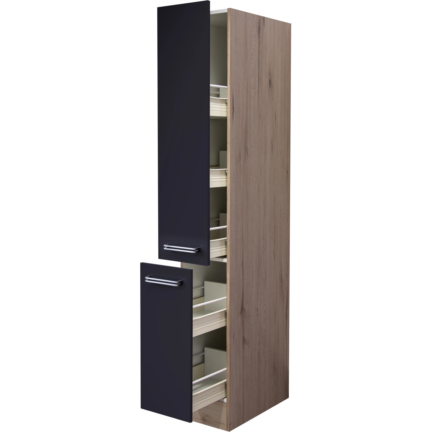 Flex-Well Exclusiv Apotheker-Hochschrank Lara 30 cm Anthrazit-San Remo Eiche von Flex-Well Exclusiv