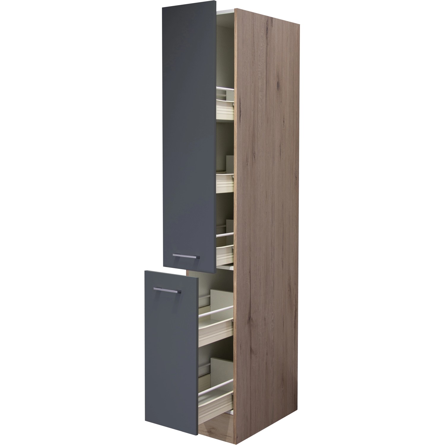 Flex-Well Exclusiv Apotheker-Hochschrank Morena 30 cm Basaltgrau matt - San Remo von Flex-Well Exclusiv