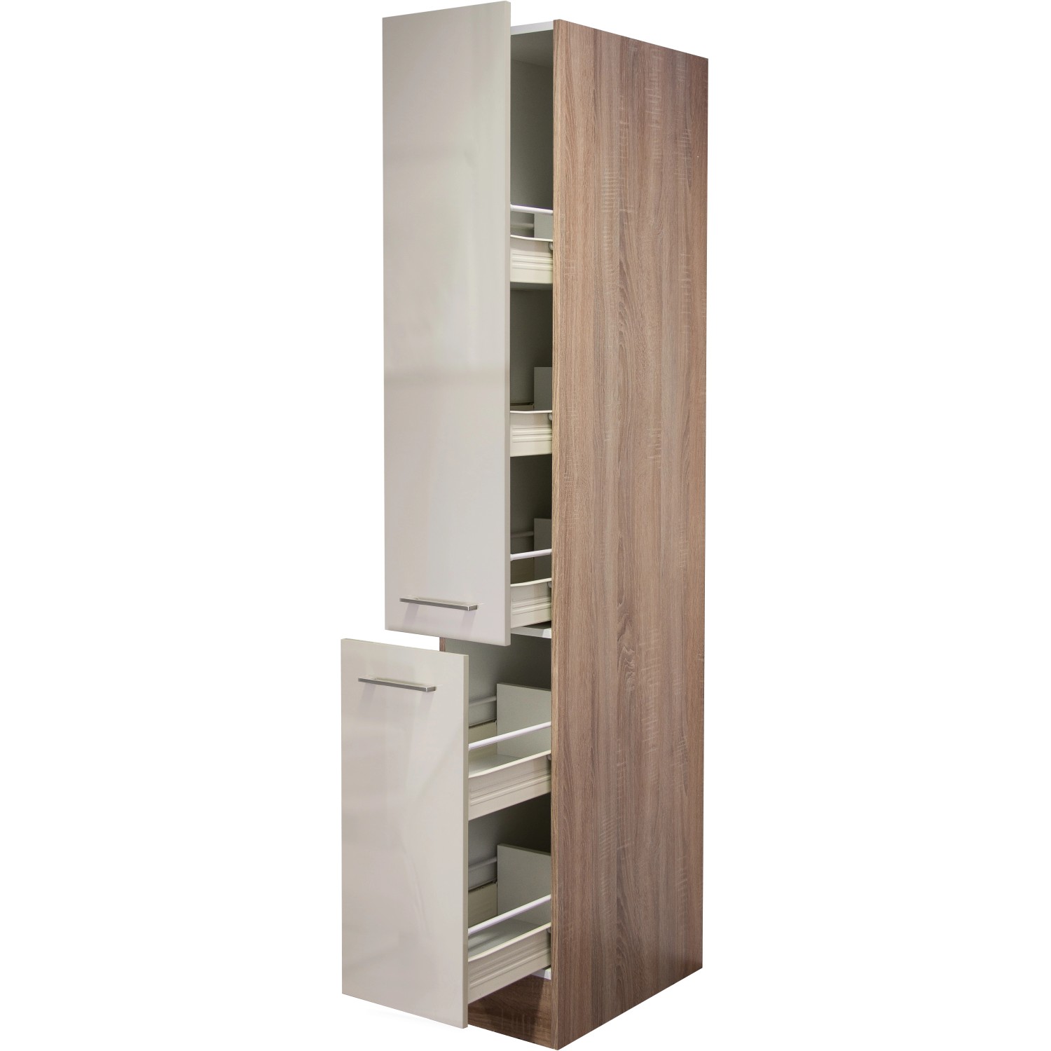 Flex-Well Exclusiv Apotheker-Hochschrank Orlando 30 cm Kaschmir Glanz-Sonoma Eic von Flex-Well Exclusiv