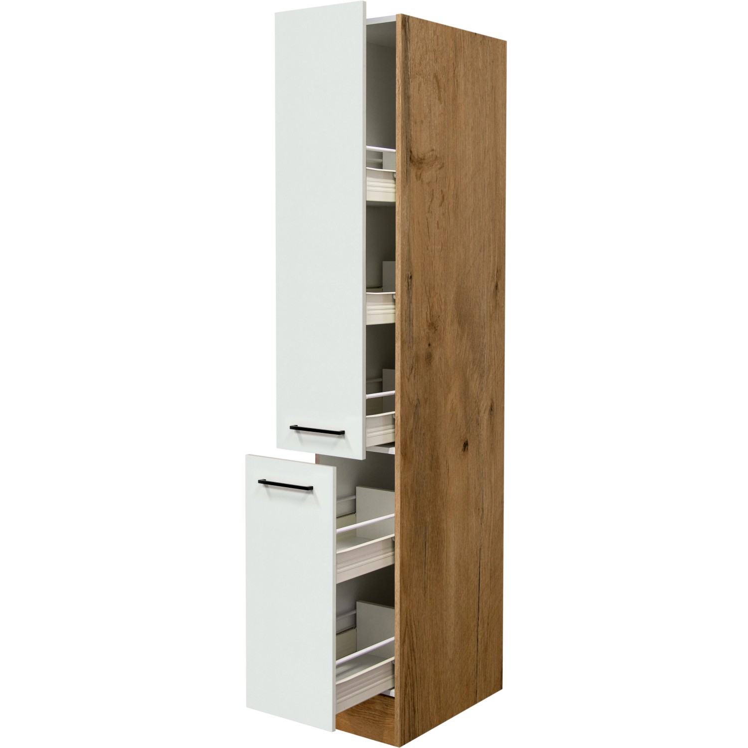 Flex-Well Exclusiv Apotheker-Hochschrank Vintea 30cm Magnolie matt-Lancelot Oak von Flex-Well Exclusiv