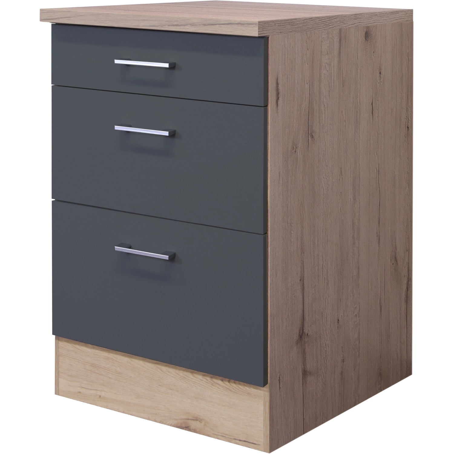 Flex-Well Exclusiv Auszugsunterschrank Morena 60 cm Basaltgrau matt - San Remo von Flex-Well Exclusiv