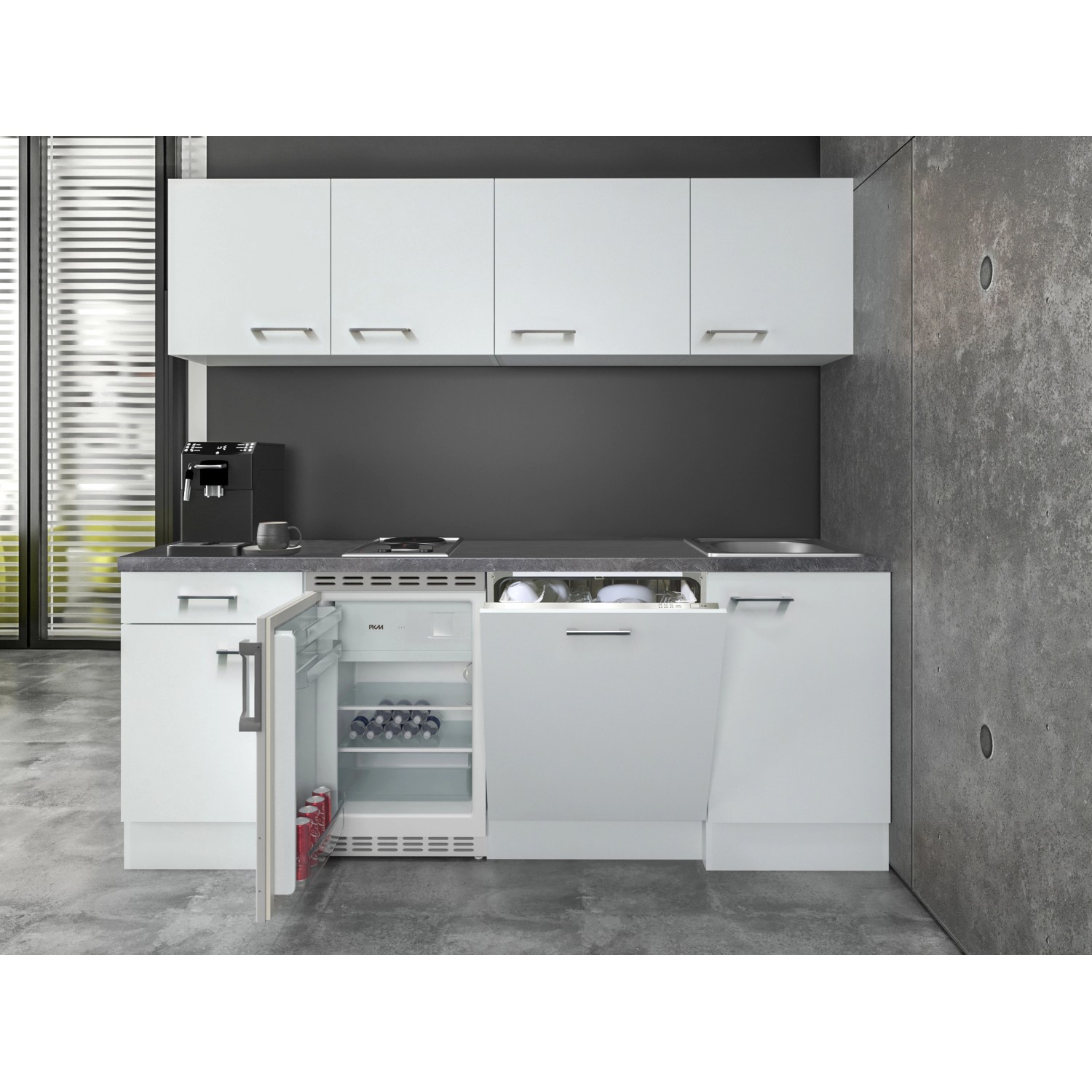 Flex-Well Exclusiv Büroküche Joelina 210 cm Weiß Flex-Well Exclusiv Büroküche Joelina 210 cm Weiß von Flex-Well Exclusiv