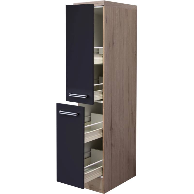 Flex-Well Exclusiv Demi-Apothekerschrank Lara 30 cm Anthrazit-San Remo Eiche von Flex-Well Exclusiv