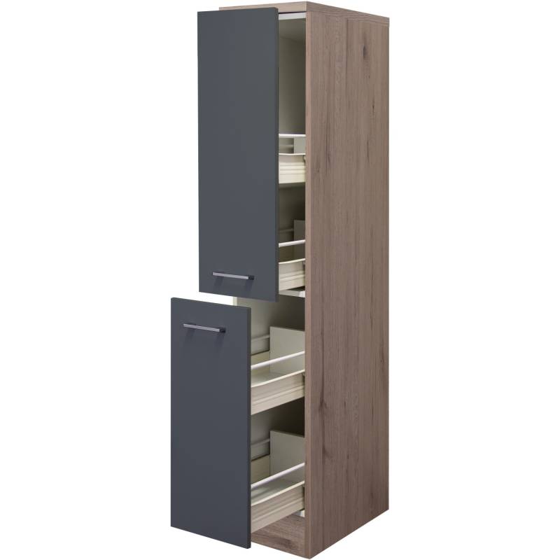 Flex-Well Exclusiv Demi-Apothekerschrank Morena 30 cm Basaltgrau matt - San Remo von Flex-Well Exclusiv
