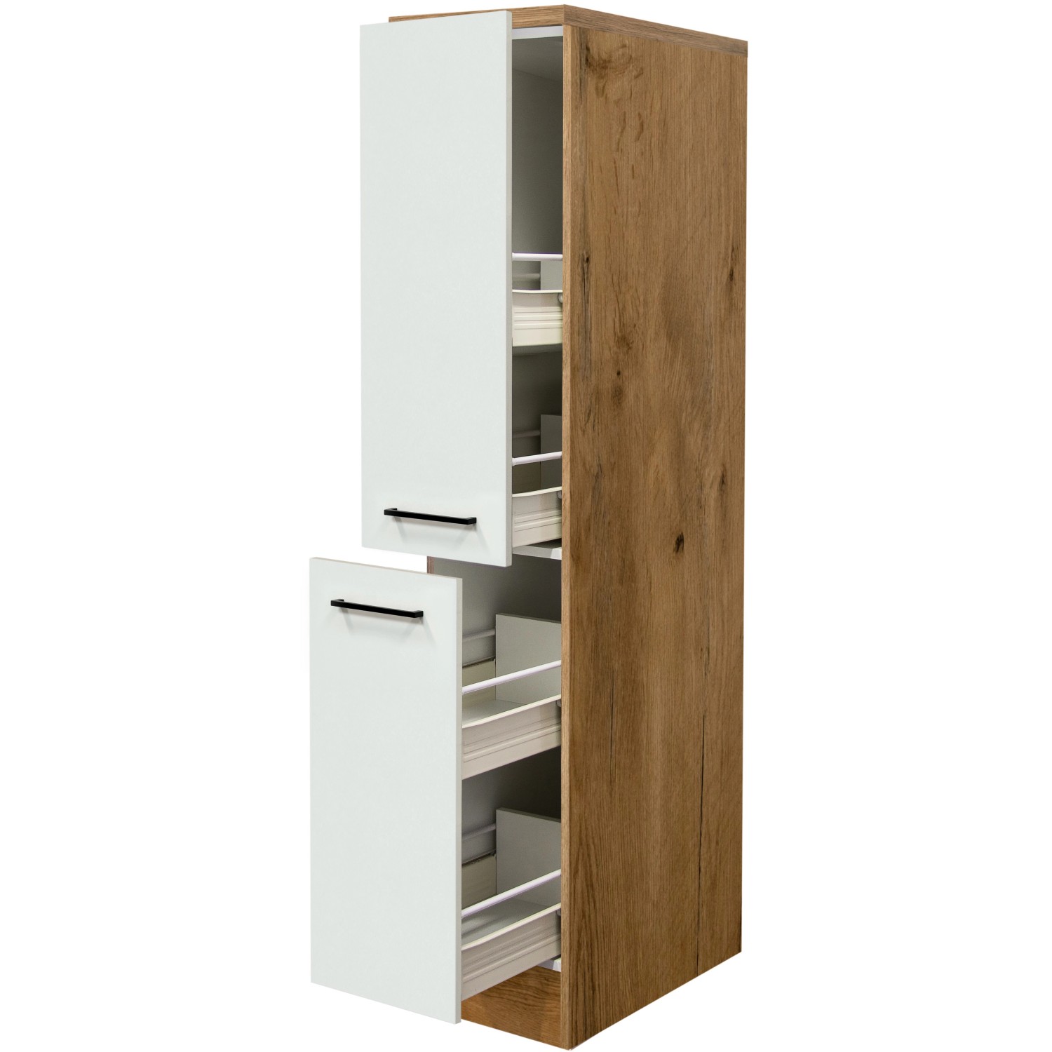 Flex-Well Exclusiv Demi-Apothekerschrank Vintea 30cm Magnolie matt-Lancelot Oak von Flex-Well Exclusiv