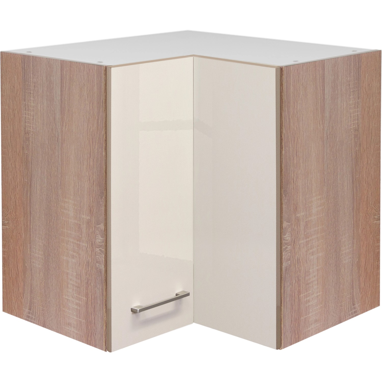 Flex-Well Exclusiv Eck-Hängeschrank Orlando 60 cm x 60 cm Kaschmir Glanz von Flex-Well Exclusiv