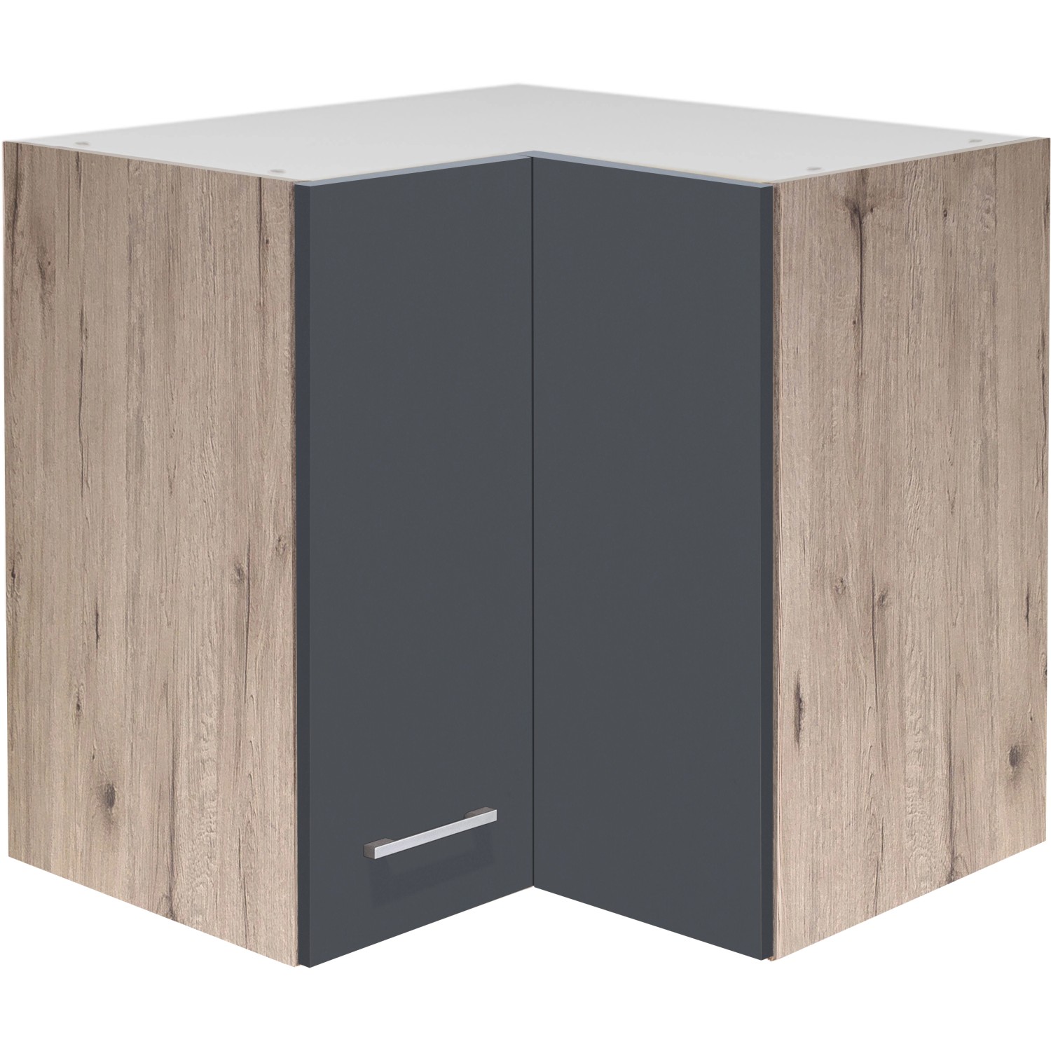 Flex-Well Exclusiv Eck-Oberschrank Morena 60 x 60 cm Basaltgrau matt - San Remo von Flex-Well Exclusiv