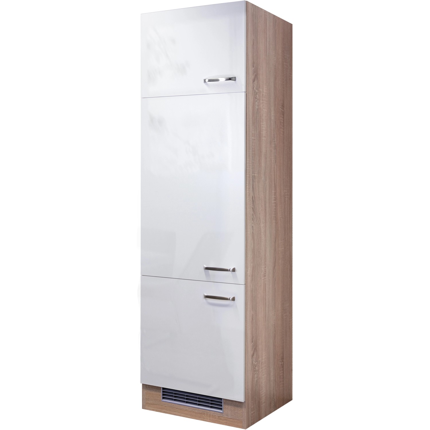 Flex-Well Exclusiv Geräteumbauschrank Valero 60 cm Hochglanz Weiß-Sonoma Eiche von Flex-Well Exclusiv