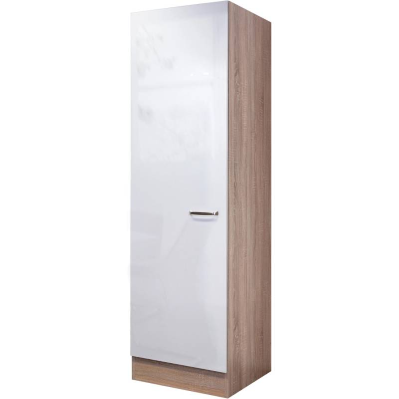 Flex-Well Exclusiv Geschirrschrank Valero 50 cm Hochglanz Weiß-Sonoma Eiche von Flex-Well Exclusiv