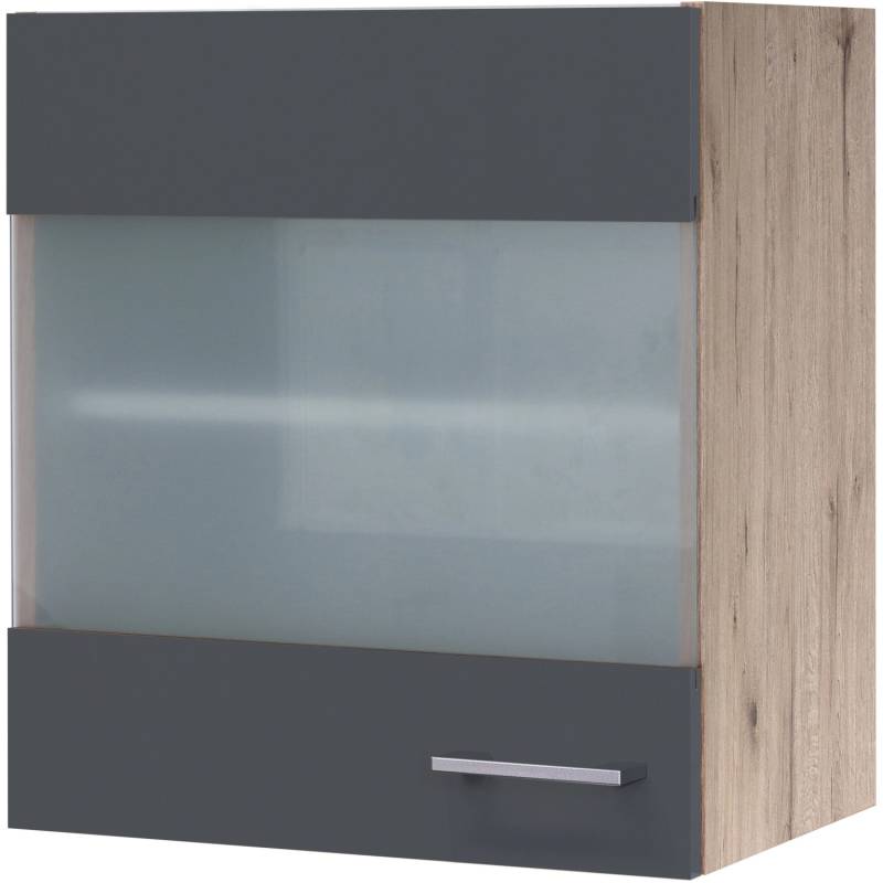 Flex-Well Exclusiv Glas-Oberschrank Morena 50cm Basaltgrau matt - San Remo Eiche von Flex-Well Exclusiv
