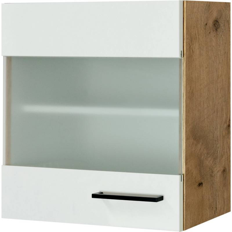 Flex-Well Exclusiv Glas-Oberschrank Vintea 50 cm Magnolie matt - Lancelot Oak von Flex-Well Exclusiv