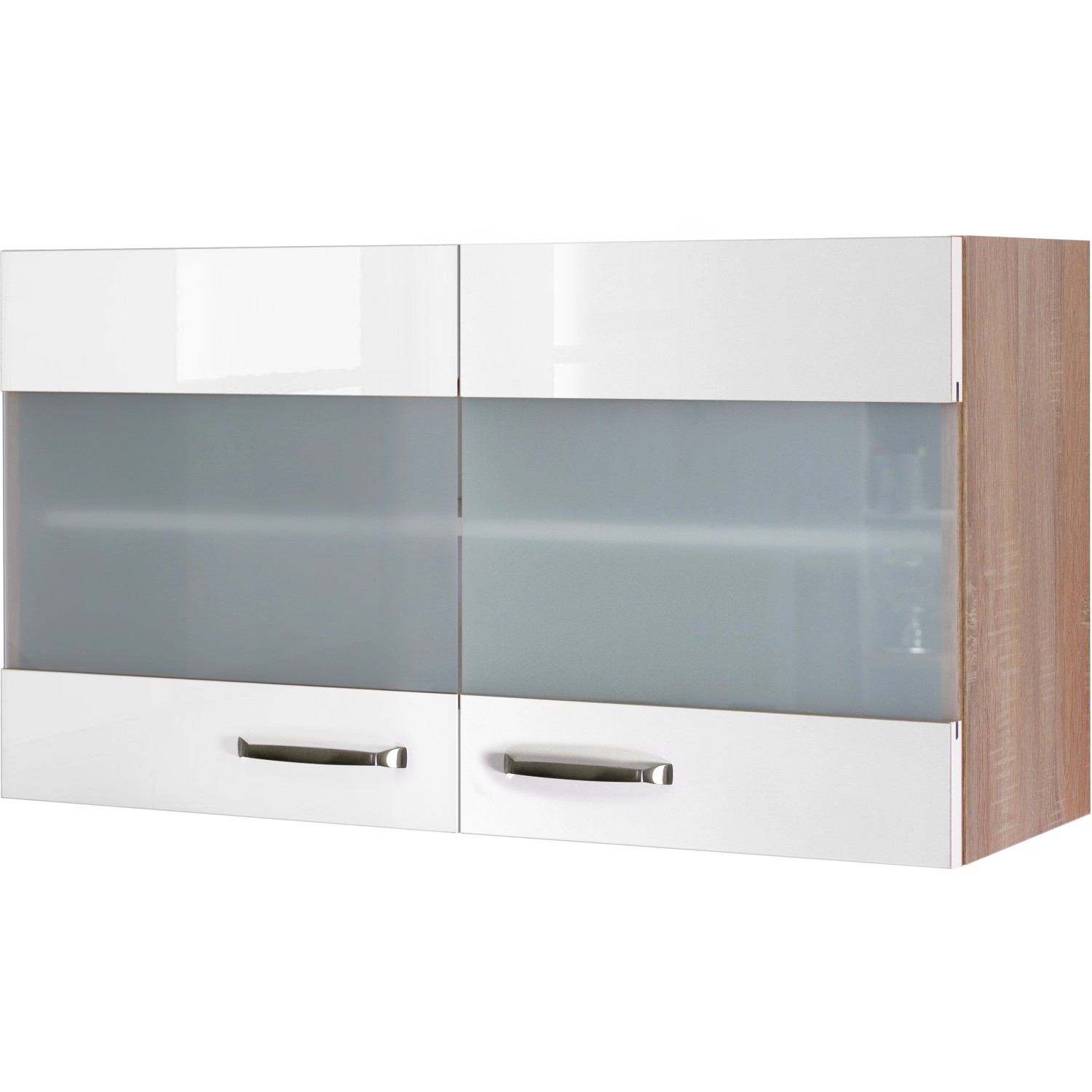 Flex-Well Exclusiv Hängeschrank Valero 100 cm x 55 cm Hochglanz Weiß von Flex-Well Exclusiv