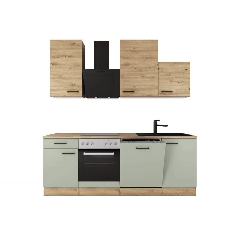 Flex-Well Exclusiv Küche 1701-017sWS Cara 220 cm Schilfgrün matt - Artisan Eiche Flex-Well Exclusiv Küche 1701-017sWS Cara 220 cm Schilfgrün matt - Artisan Eiche von Flex-Well Exclusiv