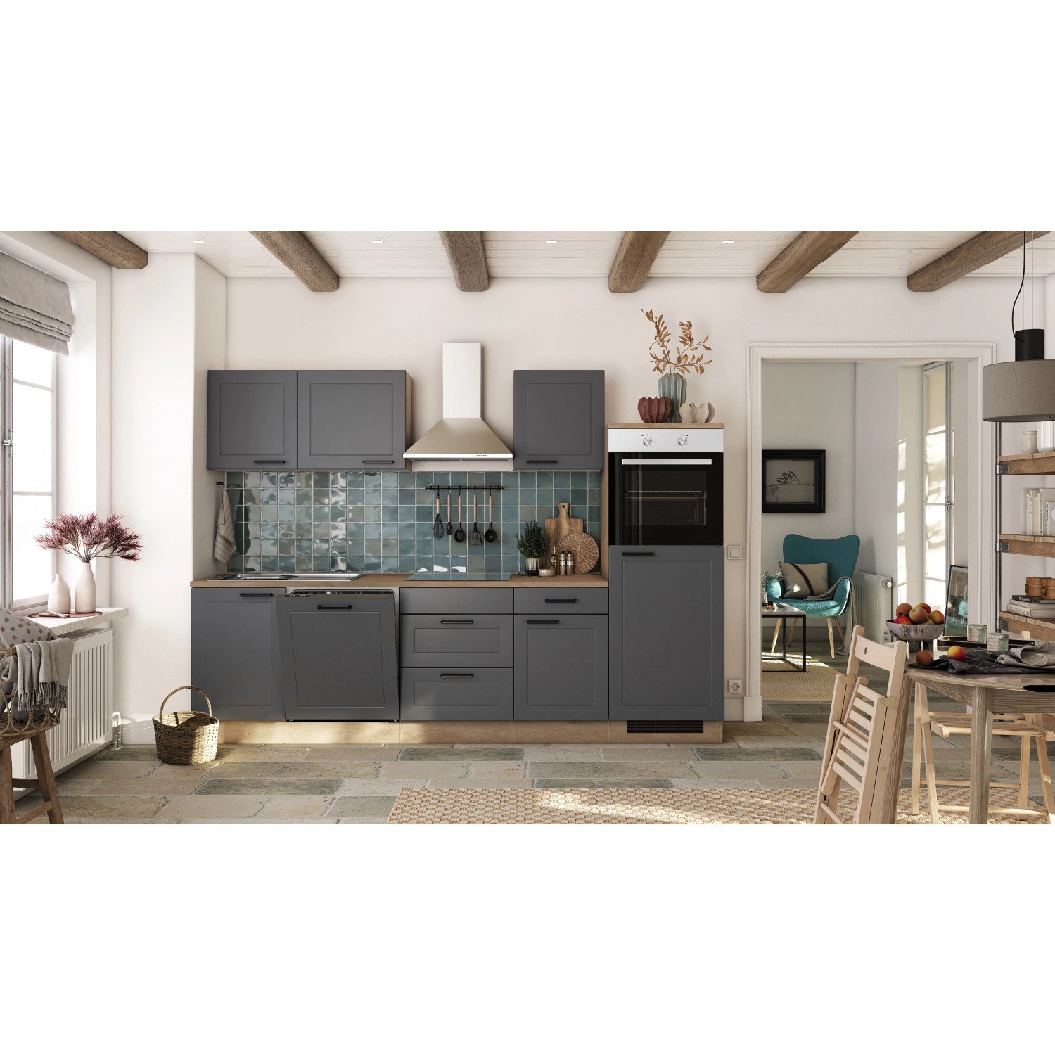 Flex-Well Exclusiv Küche 2320-016 Romeo 280 cm Anthrazit matt-Cosmopolitan Eiche Flex-Well Exclusiv Küche 2320-016 Romeo 280 cm Anthrazit matt-Cosmopolitan Eiche von Flex-Well Exclusiv