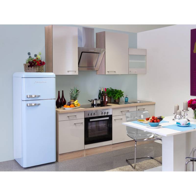 Flex-Well Exclusiv Küchenzeile Orlando 220 cm Kaschmir Glanz-Sonoma Eiche von Flex-Well Exclusiv