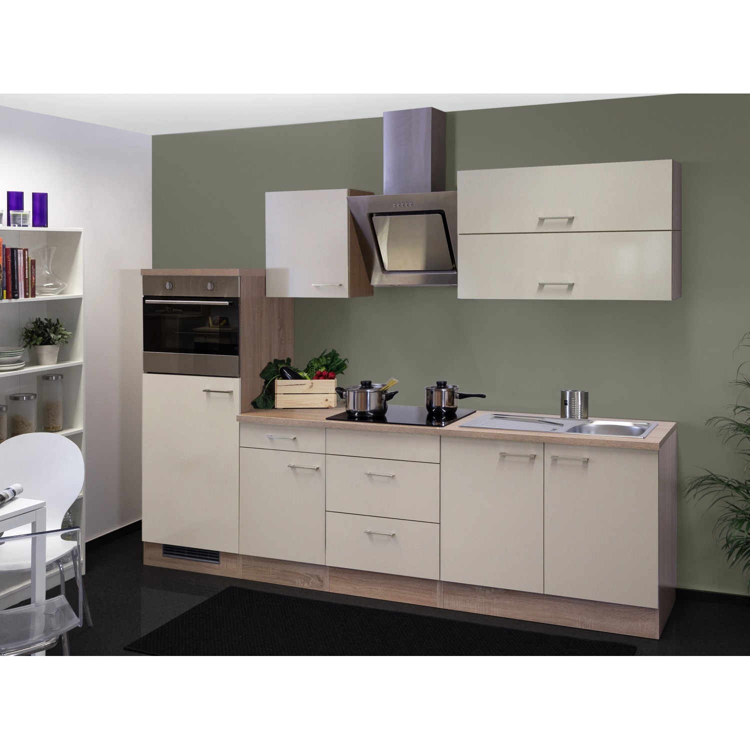Flex-Well Exclusiv Küchenzeile Orlando 270 cm Kaschmir Glanz-Sonoma Eiche NB Flex-Well Exclusiv Küchenzeile Orlando 270 cm Kaschmir Glanz-Sonoma Eiche NB von Flex-Well Exclusiv