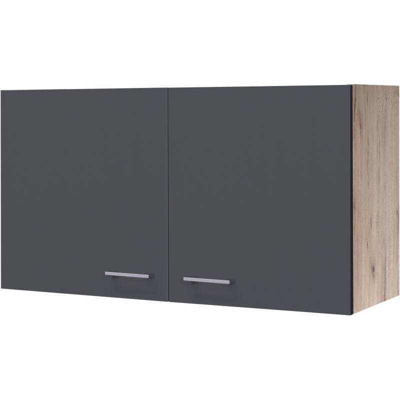 Flex-Well Exclusiv Oberschrank Morena 100 cm Basaltgrau matt - San Remo Eiche von Flex-Well Exclusiv