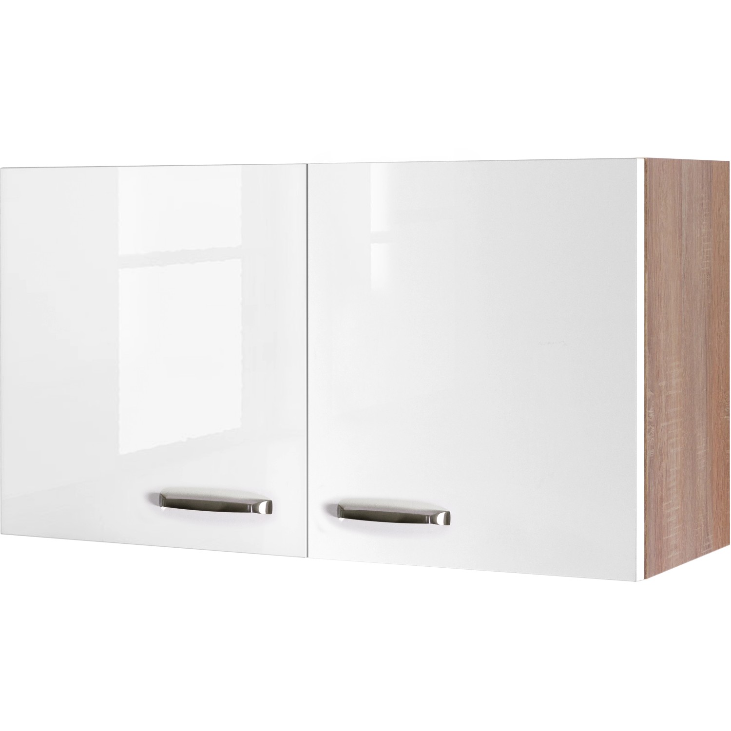 Flex-Well Exclusiv Oberschrank Valero 100 cm x 55 cm Hochglanz Weiß-Sonoma Eiche von Flex-Well Exclusiv