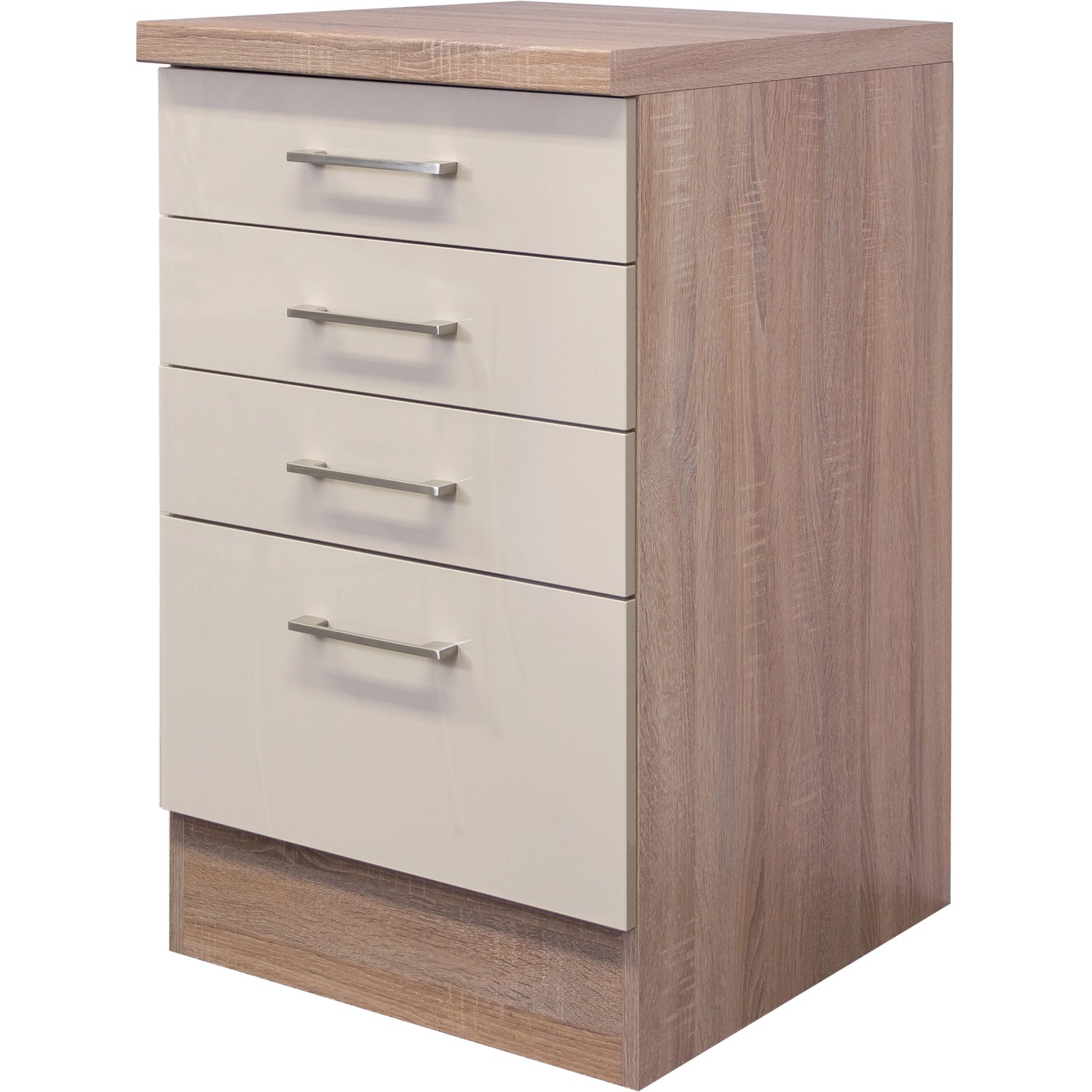 Flex-Well Exclusiv Schubkastenschrank Orlando 50 cm Kaschmir Glanz-Sonoma Eiche von Flex-Well Exclusiv