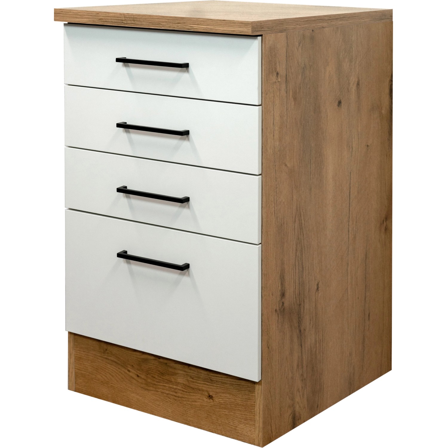 Flex-Well Exclusiv Schubkastenunterschrank Vintea 50 cm Magnolie matt-L. Oak von Flex-Well Exclusiv