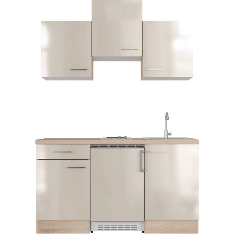 Flex-Well Exclusiv Singleküche Orlando 150 cm Kaschmir Glanz - Sonoma Eiche von Flex-Well Exclusiv