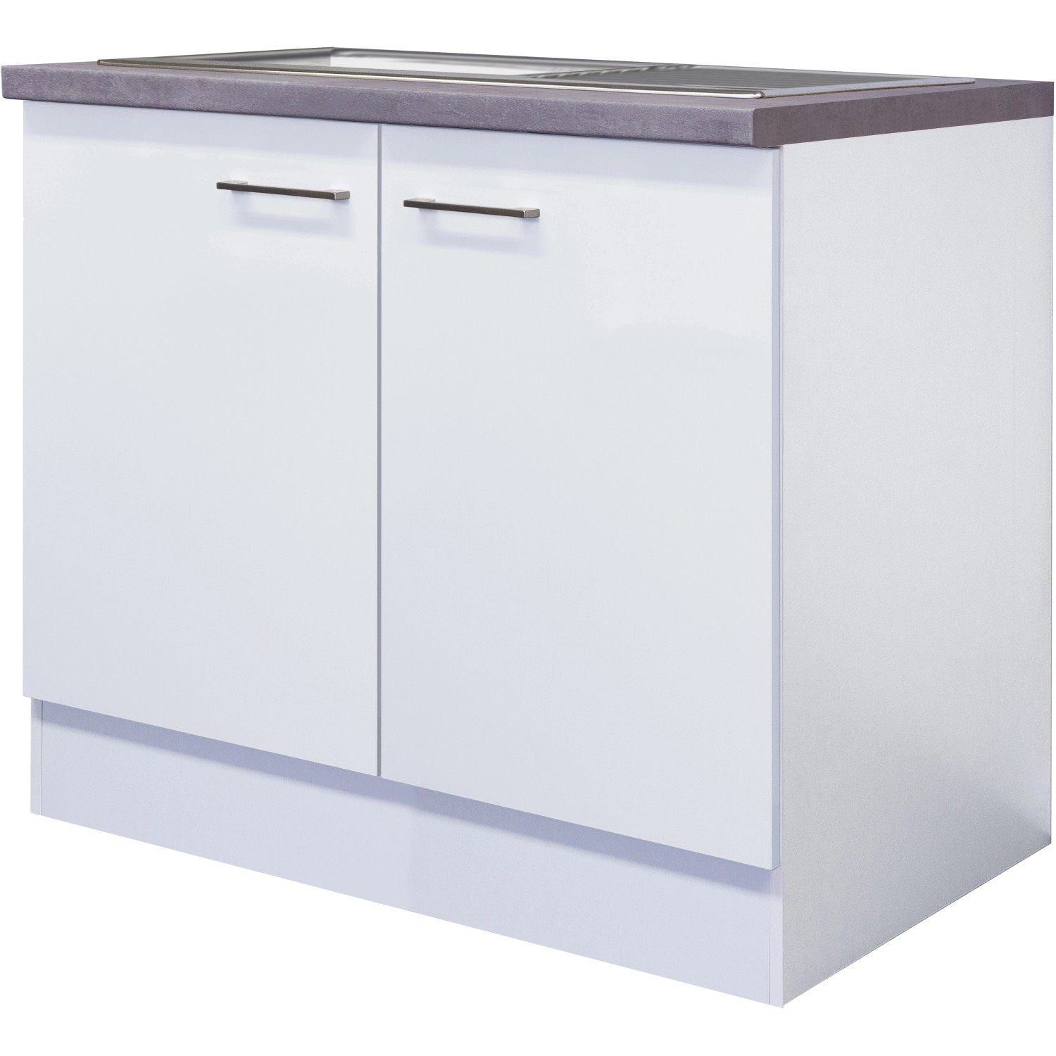 Flex-Well Exclusiv Spülenunterschrank Joelina 100 cm Weiß von Flex-Well Exclusiv