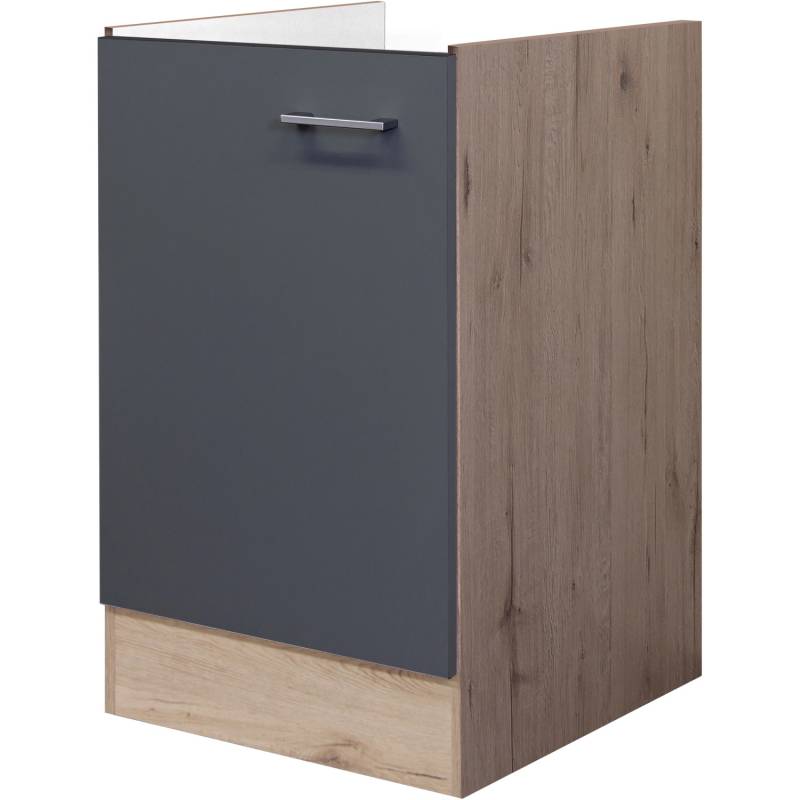 Flex-Well Exclusiv Spülenunterschrank Morena 50 cm ohne Arbeitsplatte Basaltgrau von Flex-Well Exclusiv