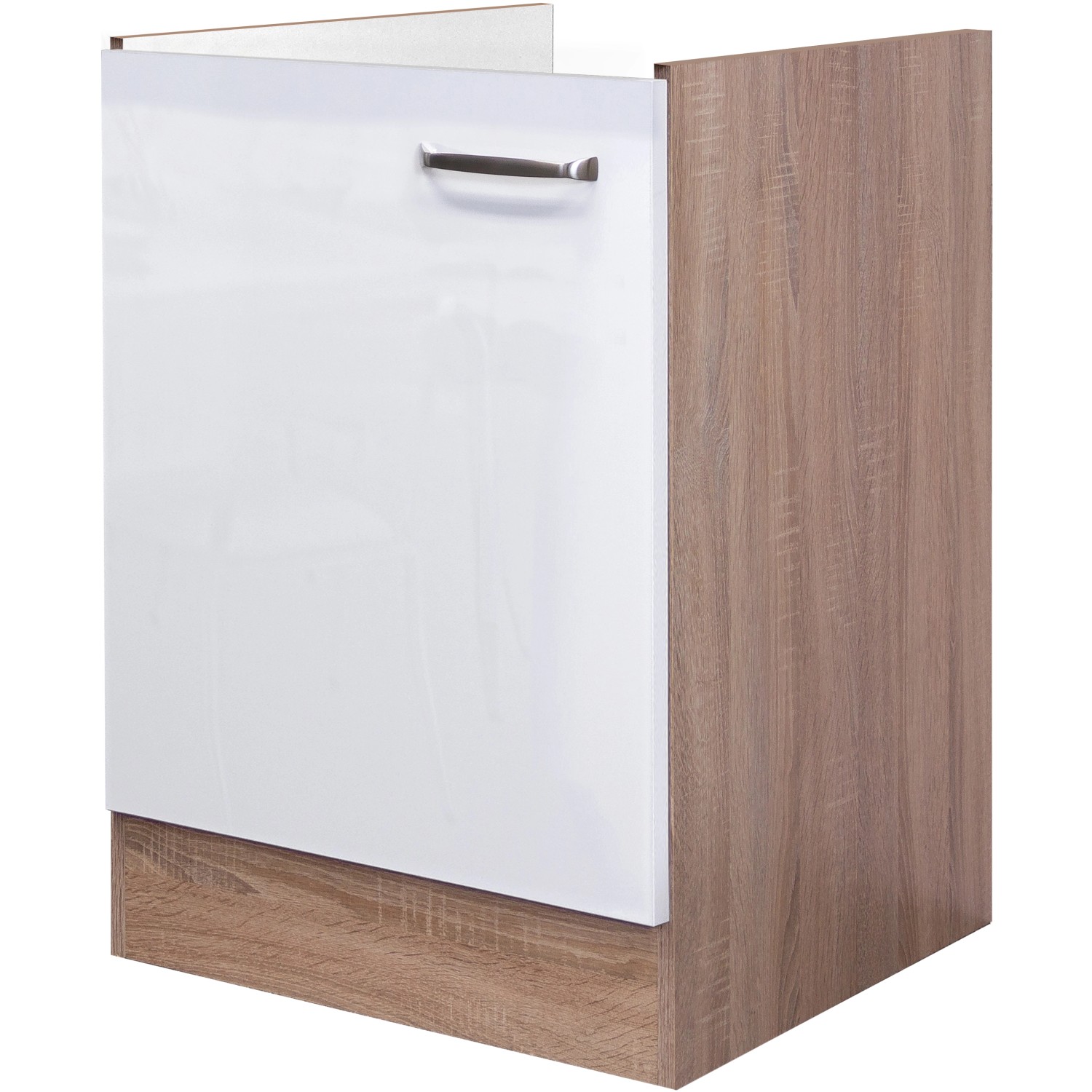 Flex-Well Exclusiv Spülenunterschrank Valero 50 cm Hochglanz Weiß-Sonoma Eiche von Flex-Well Exclusiv