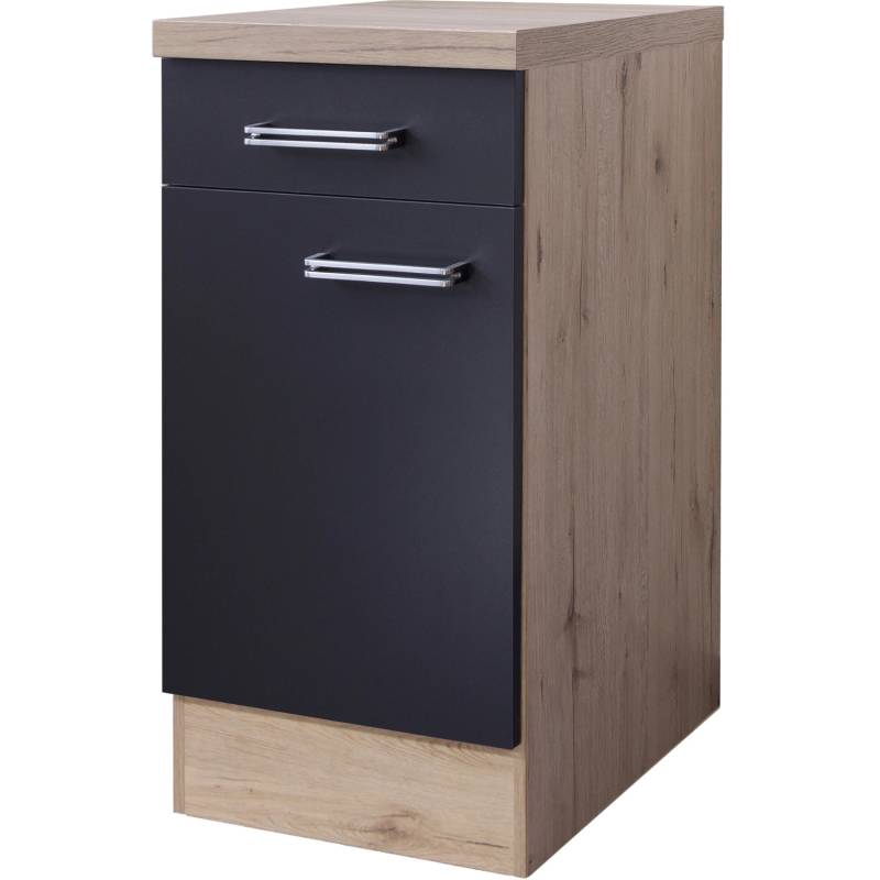 Flex-Well Exclusiv Unterschrank Lara 40 cm Anthrazit-San Remo Eiche von Flex-Well Exclusiv