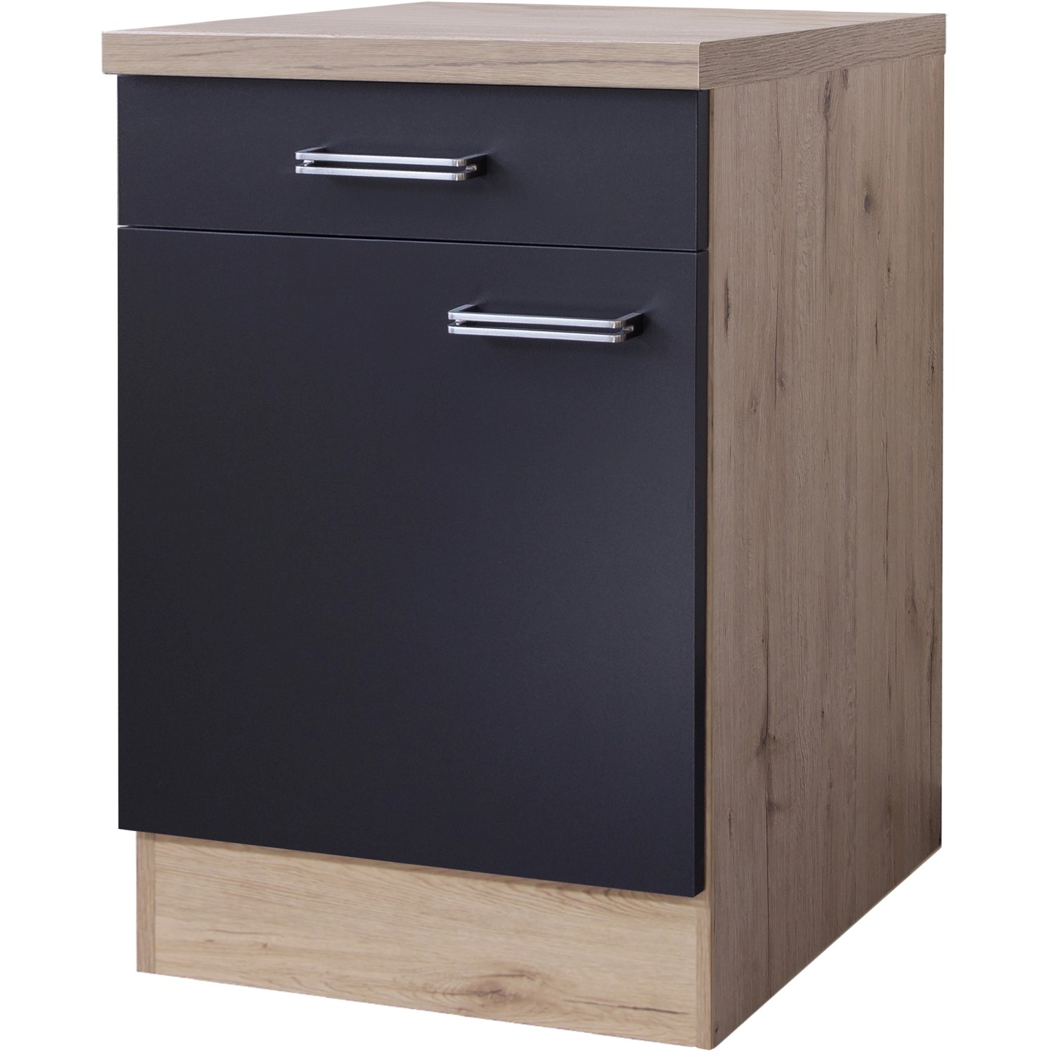 Flex-Well Exclusiv Unterschrank Lara 60 cm Anthrazit-San Remo Eiche von Flex-Well Exclusiv