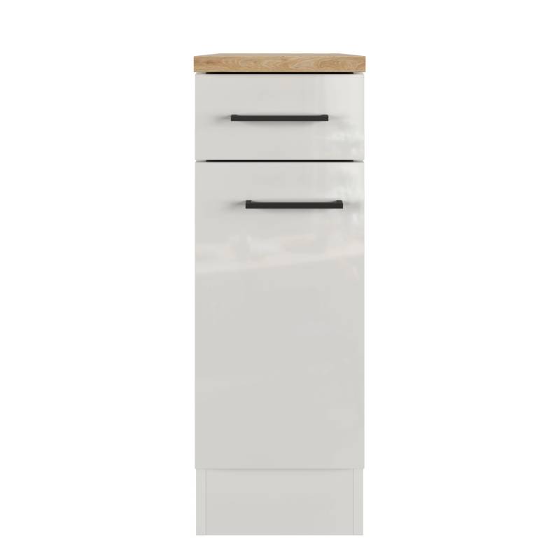 Flex-Well Exclusiv Unterschrank Lund 30 cm Lichtgrau glänzend-Rauchgrau von Flex-Well Exclusiv
