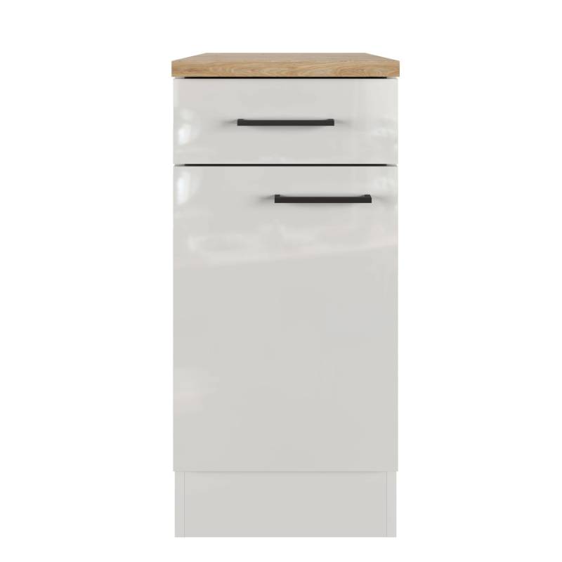 Flex-Well Exclusiv Unterschrank Lund 40 cm Lichtgrau glänzend-Rauchgrau von Flex-Well Exclusiv