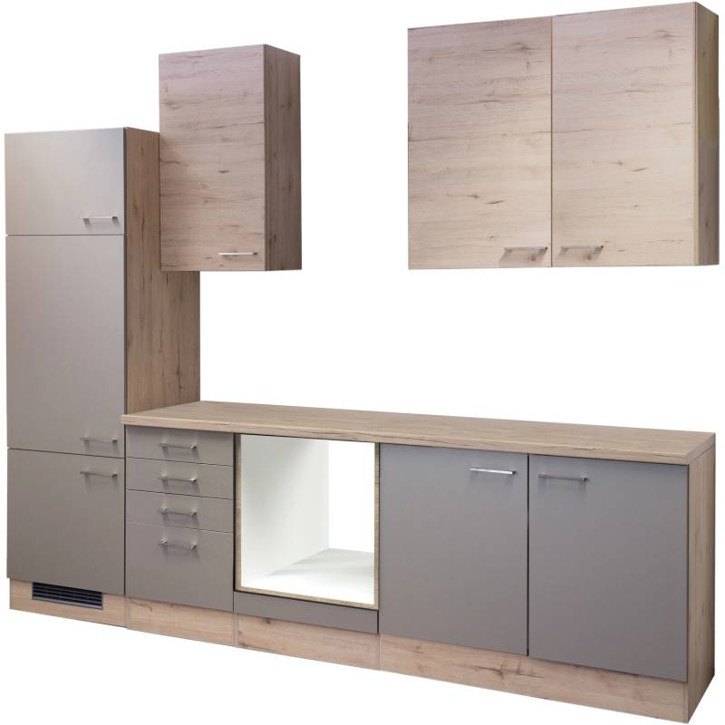 Flex-Well Küchenzeile Arizona ohne E-Geräte 270 cm Quarz-San Remo Eiche von Flex-Well Exclusiv