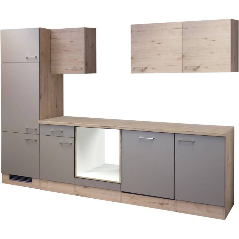 Flex-Well Küchenzeile Arizona ohne E-Geräte 280 cm Quarz-San Remo Eiche von Flex-Well Exclusiv