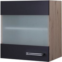 Flex-Well Glas-Hängeschrank »Impera«, melaminbeschichtete Spanplatte, Anschlagrichtung: frei wählbar - grau von Flex-Well