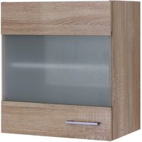 Flex-Well Glas-Hängeschrank »Samoa«, Sonoma Eiche, weiß/braun, melaminbeschichtete Spanplatte - weiss von Flex-Well